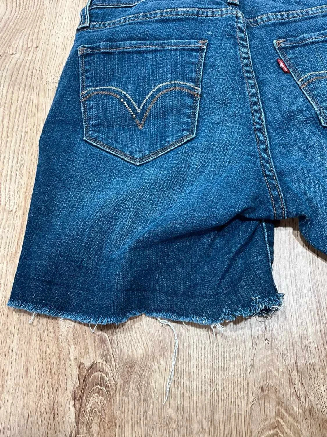 Short en jean Levi's 529 Curvy Boot Cut Femme Vintage 99% Coton Bleu foncé Slv023 – photo 7